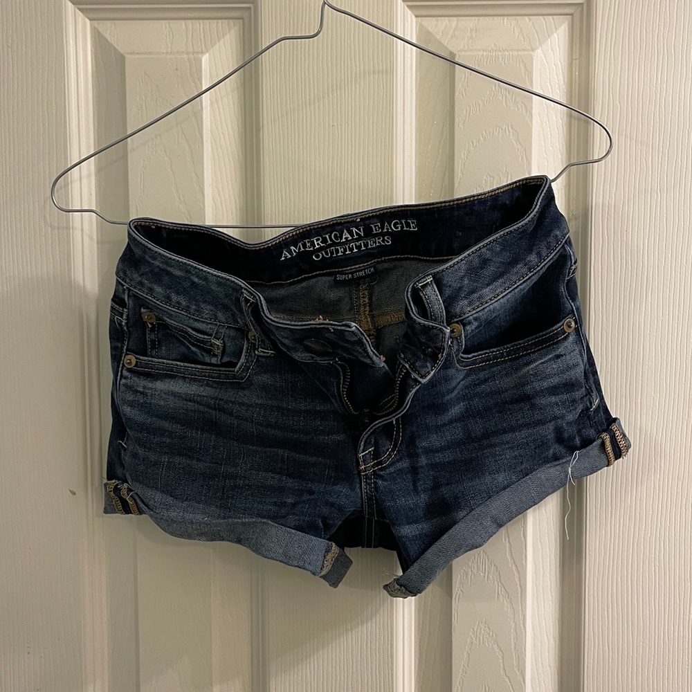 Dark Wash Rolled Shorts